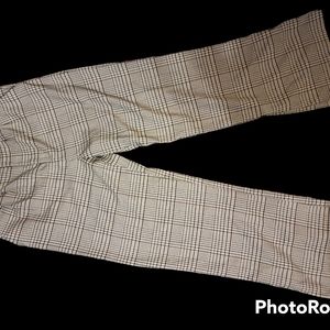 Plaid wide leg pants